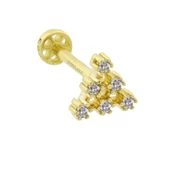 Altın Piramit Tragus Piercing 14 Ayar thumbnail 2