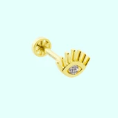 Altın Göz Tragus Piercing 14 Ayar thumbnail 1