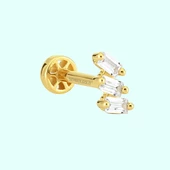 Altın Baget Tragus Piercing 14 Ayar Tria thumbnail 1