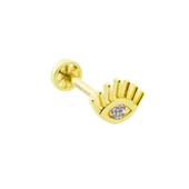 Altın Göz Tragus Piercing 14 Ayar thumbnail 2