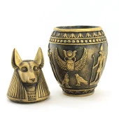 Polyester Antik Mısır Tanrısı Anubis Biblo Kapaklı Kutu thumbnail 3