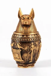 Polyester Antik Mısır Tanrısı Anubis Biblo Kapaklı Kutu thumbnail 4