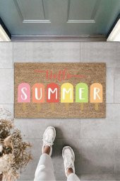 Bej Kapı Önü Paspası Hello Summer Dondurma Desen  PS902 thumbnail 1