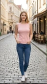 Pembe Fitilli Kolsuz Kadın Atlet thumbnail 4