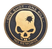 ONE SHOT ONE KILL KESKİN NİŞANCI Deri PEÇ - Arma - Askeri Patch thumbnail 1