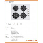 Silverline CS5429W01 Beyaz Ankastre Ocak thumbnail 2