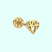 Altın Diamond Tragus Piercing 14 Ayar thumbnail 1