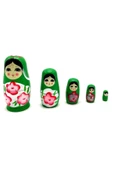 Ahşap Matruşka Bebek 5 li Set Yeşil No.2 thumbnail 2