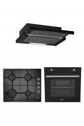 EXEP EKONOMİK EMAYE SİYAH 3LÜ ANKASTRE SET ( E5E - EO330 - EF200 ) thumbnail 1