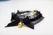 Siyah Dantelli Zilli Choker Tasma Kolye Kadın Kız thumbnail 1