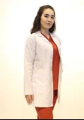 Doktor Hemşire Bayan Orta Boy Gömlek Yaka Beyaz Önlük M thumbnail 2