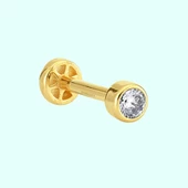 Altın Tektaş Tragus Piercing 14 Ayar thumbnail 1