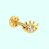 Altın Evil Eye Tragus Piercing 14 Ayar thumbnail 1