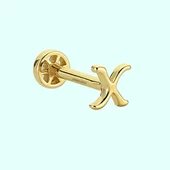 Altın Piercing -X- Harf 14 Ayar Tragus thumbnail 1