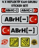 TR AB rH - Reflektif Kan Grubu Seti Sticker Çınar Extreme thumbnail 2