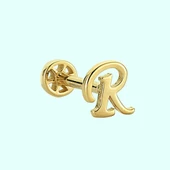 Altın Piercing -R- Harf 14 Ayar Tragus thumbnail 1