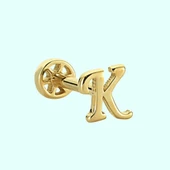 Altın Piercing -K- Harf 14 Ayar Tragus thumbnail 1