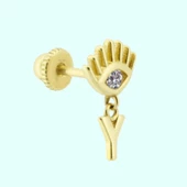 Altın Sallantılı Harf Piercing Harfler Mevcut thumbnail 1