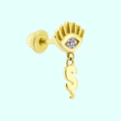 Altın Sallantılı Harf Piercing Harfler Mevcut thumbnail 5