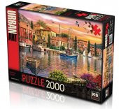 KS Puzzle 2000 Parça Harbour Sunset Limanada Gün Batımı thumbnail 1
