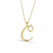 C Harfi 14 Ayar Altın Kolye thumbnail 1