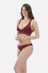Bordo Dantel Bralet Takım thumbnail 3