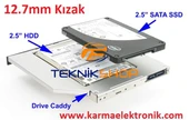 HDD SSD DVD Harddisk Kızağı 12.5mm Kalın Versiyon thumbnail 2