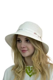 Çiçek Şeritli Kadın Şapka 1297 thumbnail 9