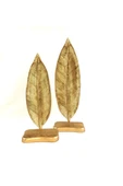 2 Li Dekoratif Kaideli Yaprak Gold thumbnail 1