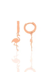 Gümüş flamingo küpe thumbnail 1