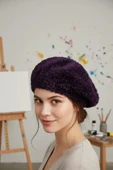 Kadın Mor Ressam Şapkası 4822 thumbnail 1