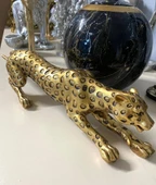 Leopar Eskitme Gold Dekoratif Biblo thumbnail 3