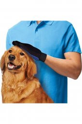 Köpek Kedi Saç Tüy Toplama Temizleme Eldiveni Yapışkanlı Tarama thumbnail 1
