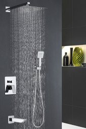 Banyo Bataryası Dahil Ankastre Panel Duş Seti Krom thumbnail 2