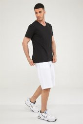 V Yaka Erkek Basic Tshirt-SİYAH thumbnail 2