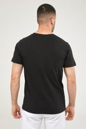 V Yaka Erkek Basic Tshirt-SİYAH thumbnail 5