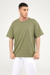 Oversize Erkek Tshirt-HAKİ thumbnail 4