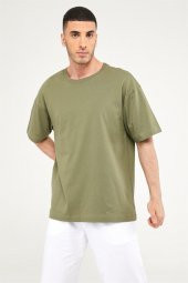 Oversize Erkek Tshirt-HAKİ thumbnail 6