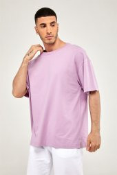 Oversize Erkek Tshirt-LİLA thumbnail 3