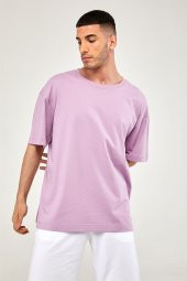 Oversize Erkek Tshirt-LİLA thumbnail 5