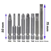 Klytek Matkap Bits Uç Vidalama Ucu Düz Yıldız Torx Uç (8 PARÇA) thumbnail 4