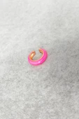 Pembe Neon Mineli Gümüş Kıkırdak Küpe thumbnail 2