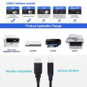 USB Printer Kablosu 1.5 Metre (USB2.0) - SİYAH thumbnail 2