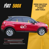 Fiat 500X Krom Cam Çıtası 4 kapı  2014 üzeri Paslanmaz Çelik thumbnail 2