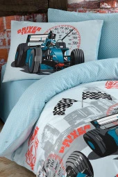 Pamukören Pamuklu Tek Kişilik Nevresim Seti - Formula Mavi thumbnail 2
