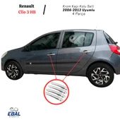 Renault Clio 3 Hb Krom Kapı Kolu Seti 2006-2012 Paslanmaz Çelik thumbnail 1
