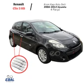 Renault Clio 3 Hb Krom Kapı Kolu Seti 2006-2012 Paslanmaz Çelik thumbnail 2