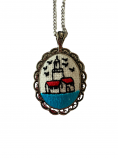 Istanbul Temalı Kanaviçe Kolye Gümüş Renk Model 1 thumbnail 1