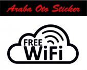 Free Wifi Logo Sticker Duvar Cam Araç Sticker thumbnail 1