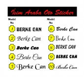 2 ADET  İsim Sticker Araba Sticker 20cm thumbnail 1